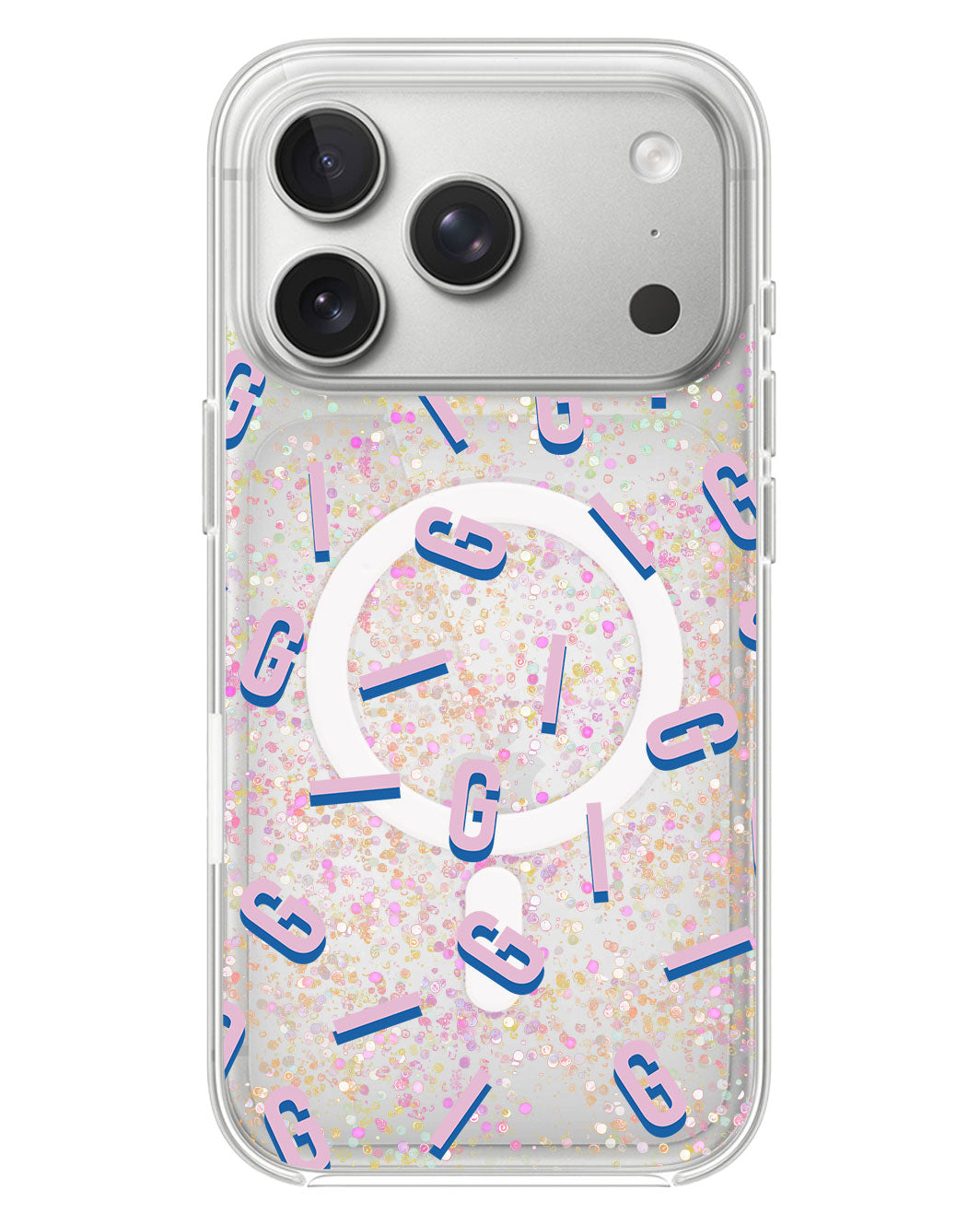 iPhone Glitter Case - Monogram 1.0 Cotton Candy
