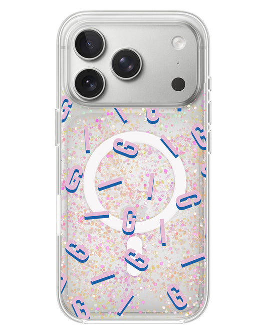iPhone Glitter Case - Monogram 1.0 Cotton Candy