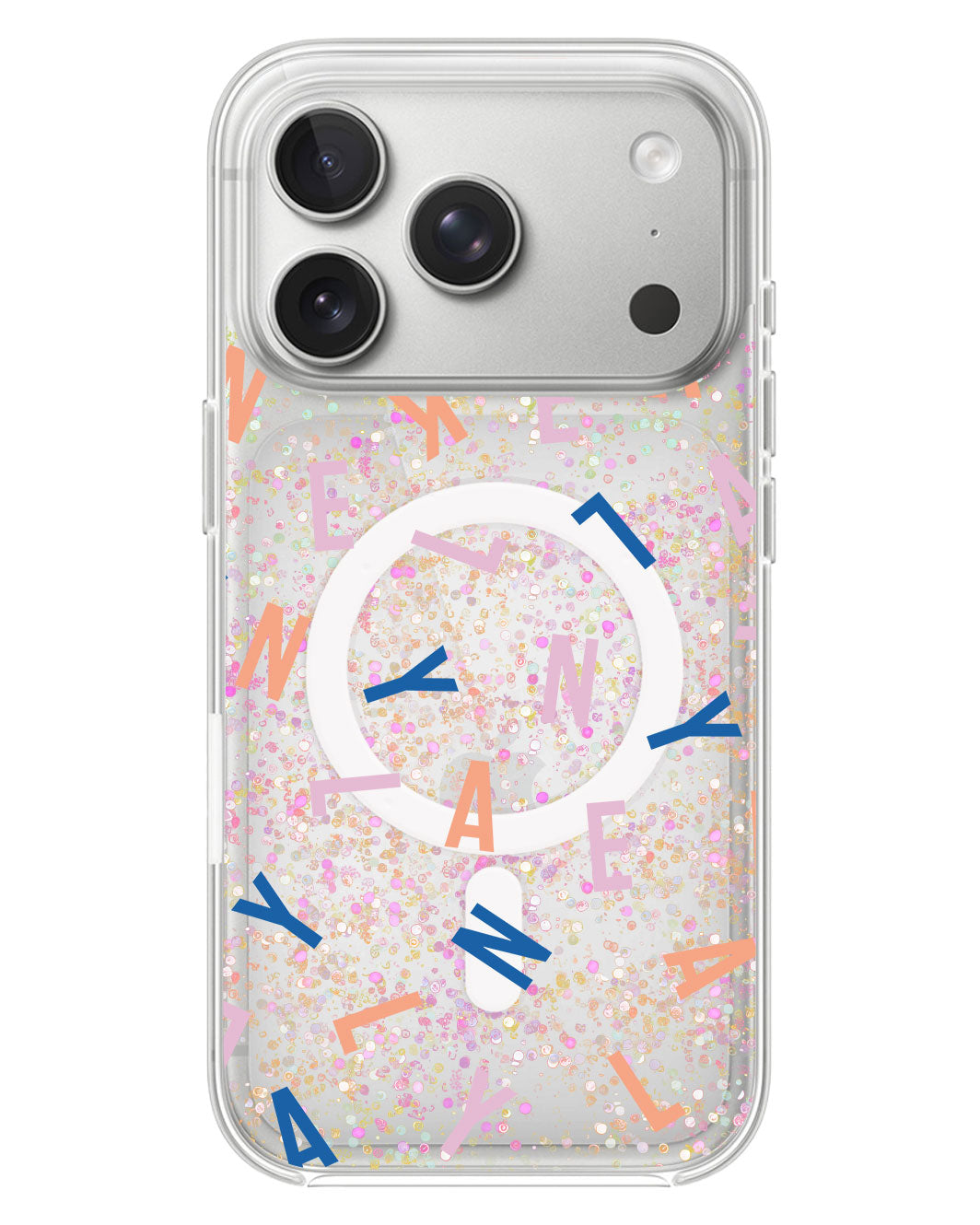iPhone Glitter Case - Monogram 1.0 Rainbow