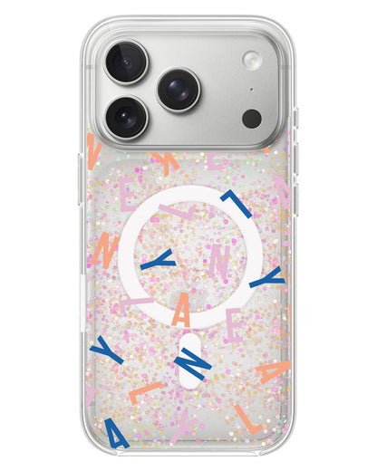 iPhone Glitter Case - Monogram 1.0 Rainbow