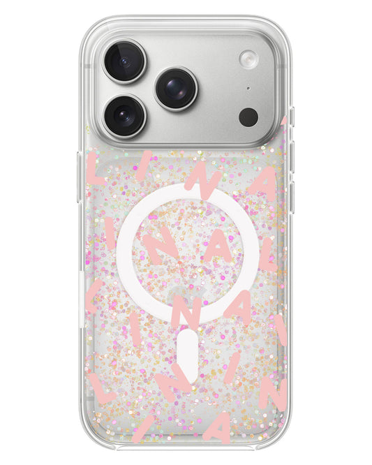 iPhone Glitter Case - Monogram 2.0 Pink