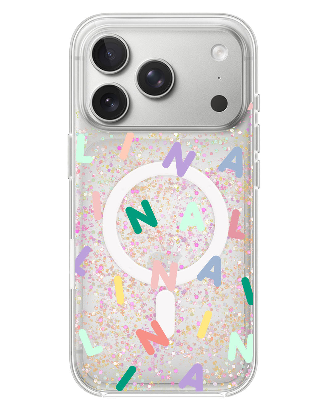 iPhone Glitter Case - Monogram 2.0 Rainbow