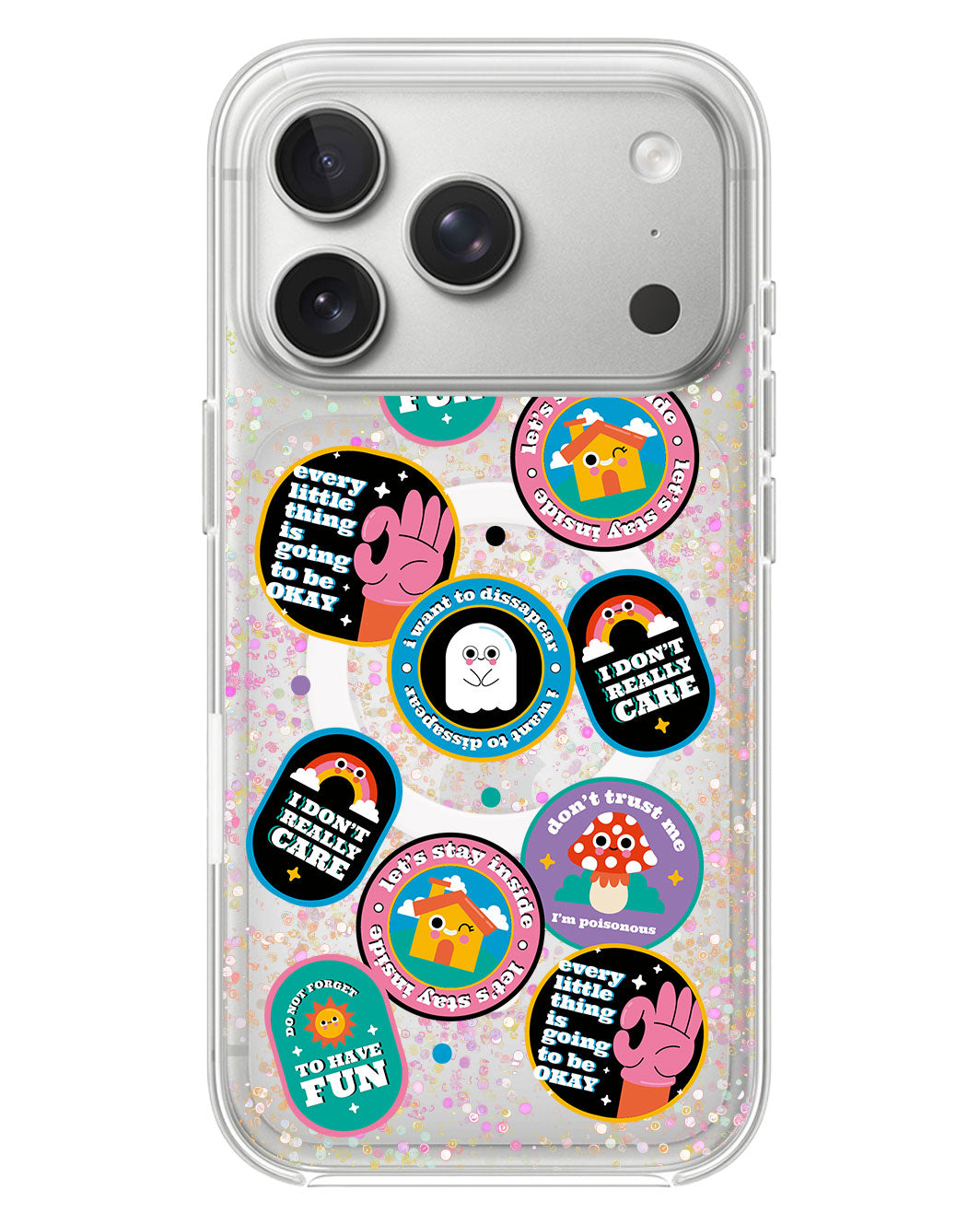 iPhone Glitter Case - Monster Sticker Pack