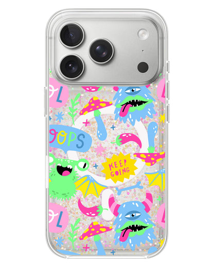 iPhone Glitter Case - Monster Say Keep Going