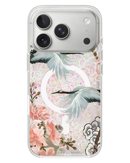 iPhone Glitter Case - Oil Painting Birds