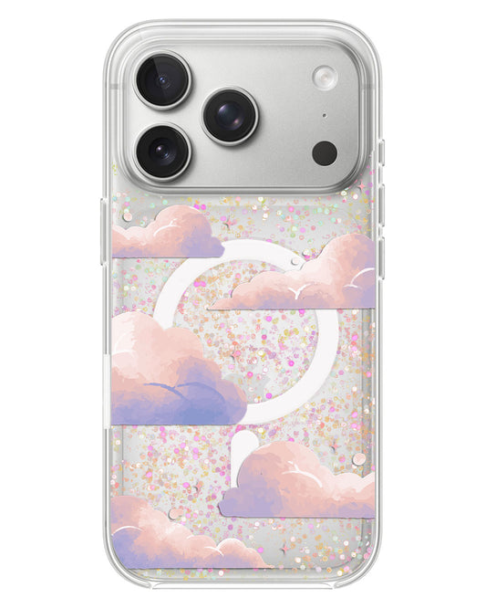 iPhone Glitter Case - Pastel Clouds