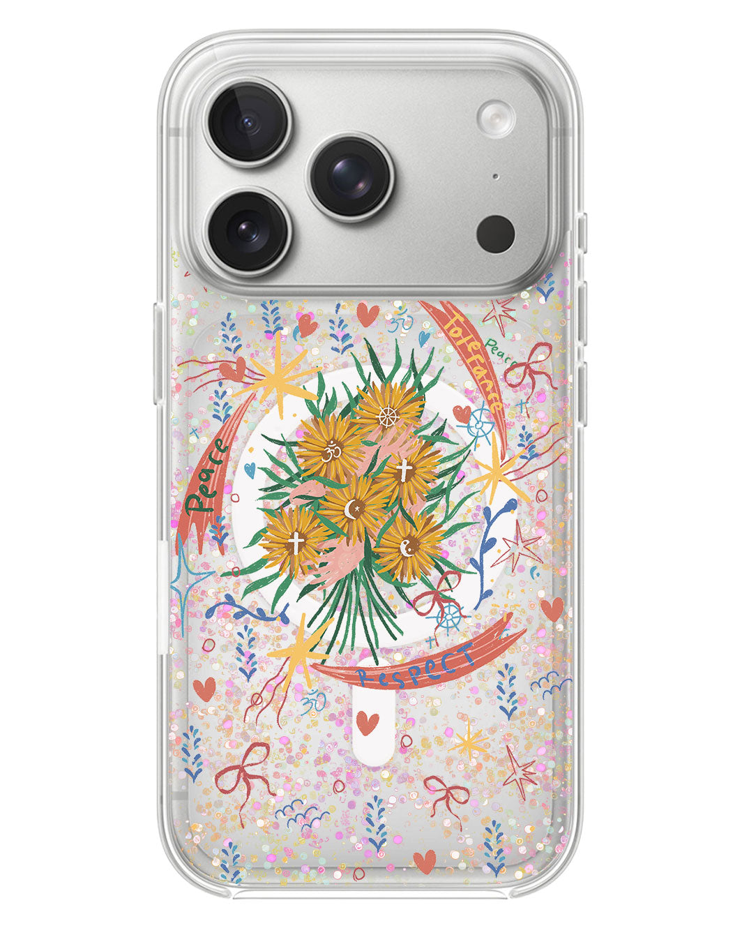 iPhone Glitter Case - Peace
