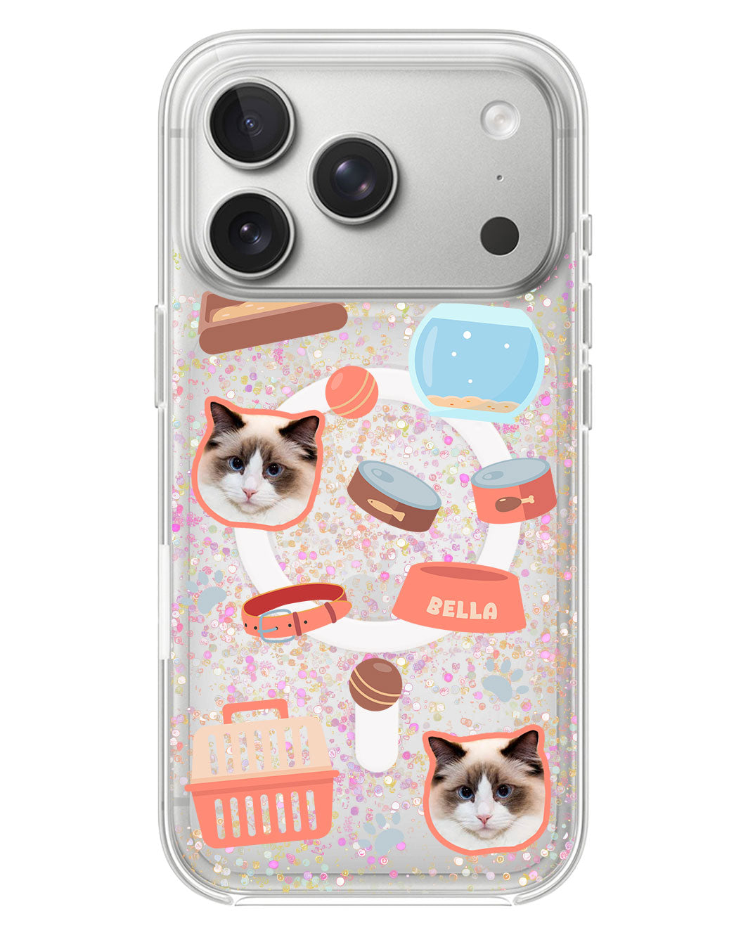 iPhone Glitter Case - Pet Grid Kitty Cozy Corner