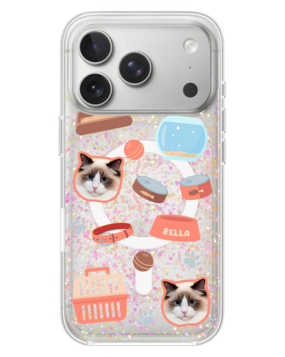 iPhone Glitter Case - Pet Grid Kitty Cozy Corner