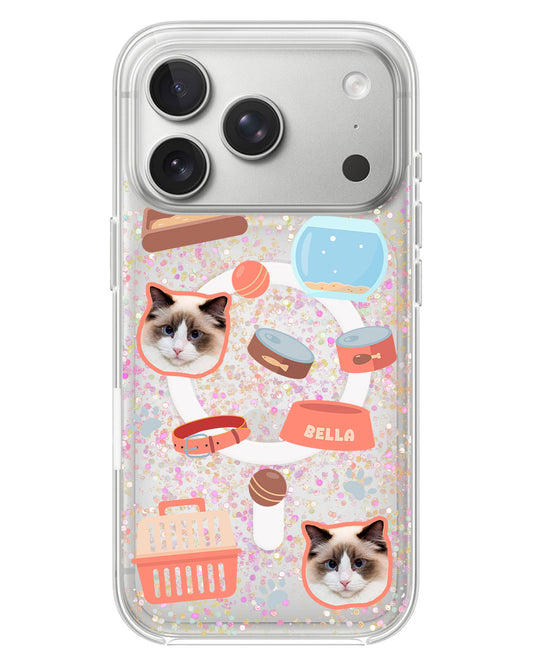 iPhone Glitter Case - Pet Grid Kitty Cozy Corner
