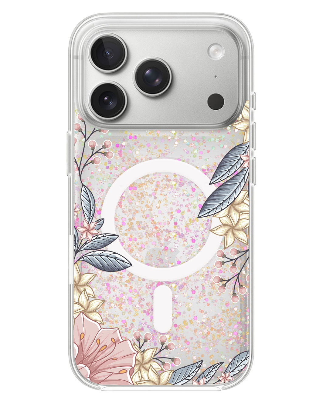 iPhone Glitter Case - Pink Florals