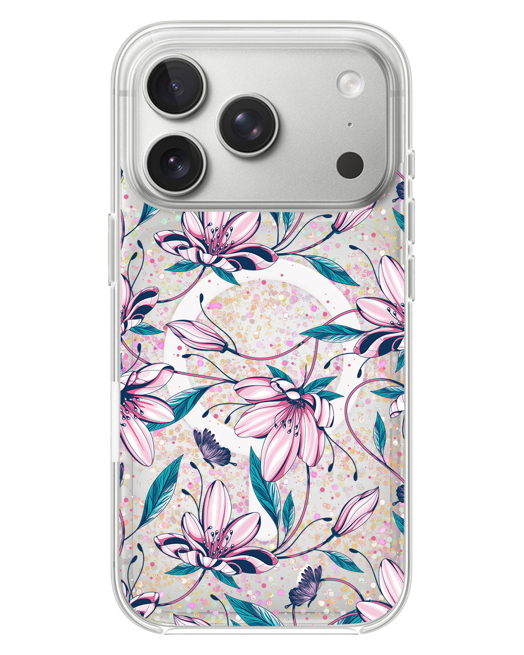 iPhone Glitter Case - Pink Tulip