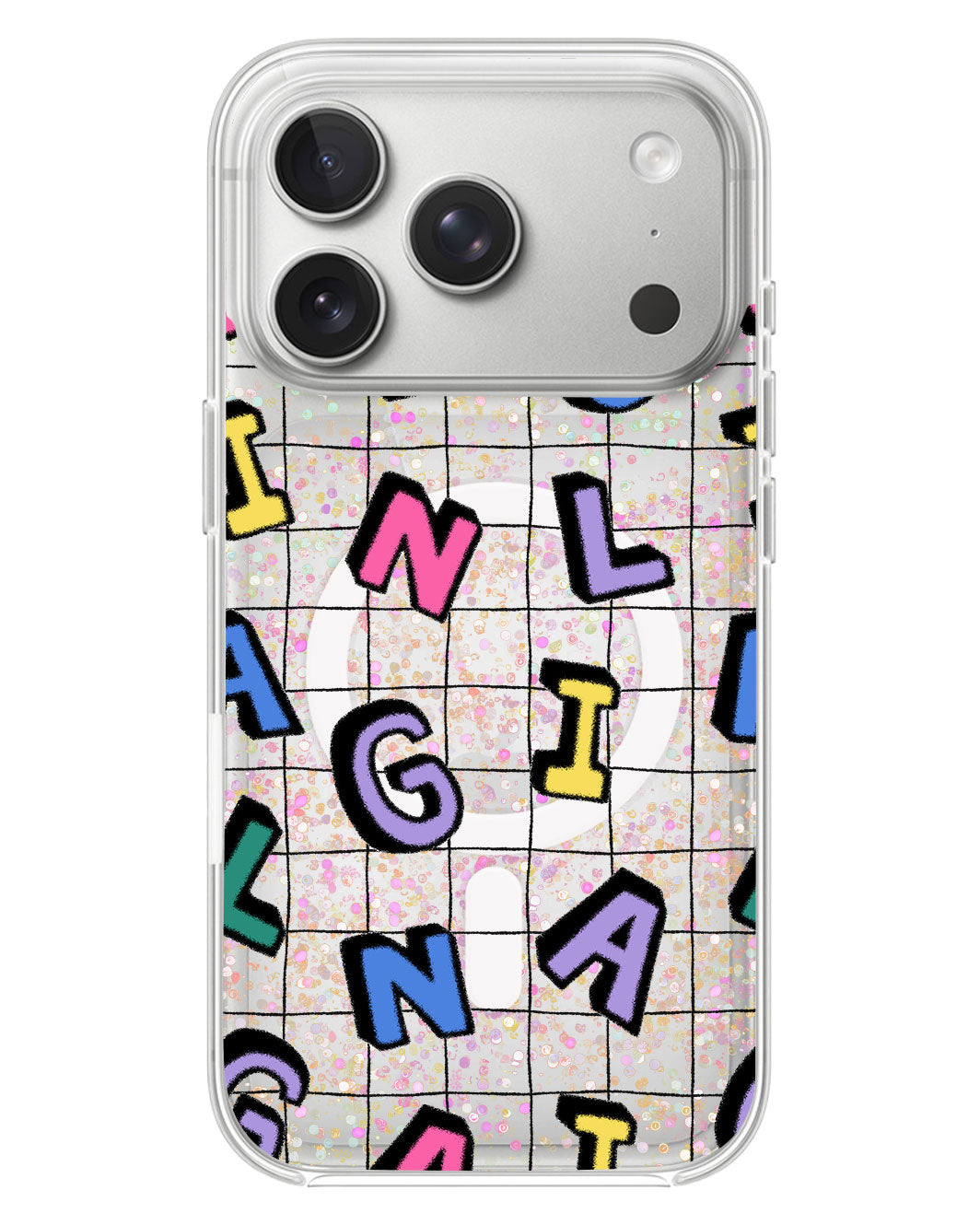 iPhone Glitter Case - Playful Monogram 2.0