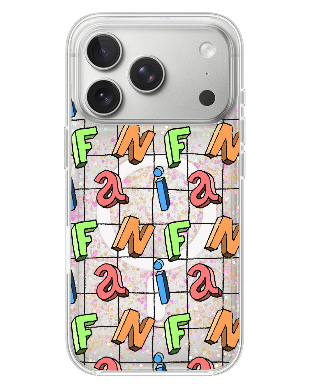 iPhone Glitter Case - Playful Monogram