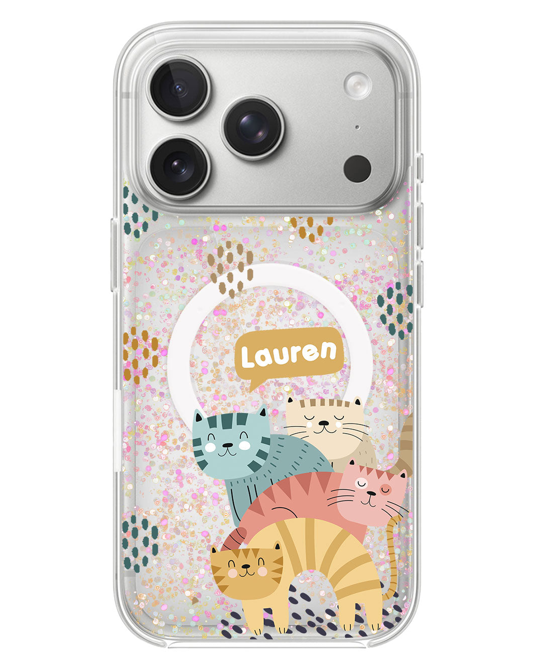 iPhone Glitter Case - Rainbow Meow 2