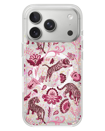 iPhone Glitter Case - Tiger & Floral 2.0