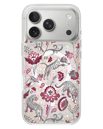 iPhone Glitter Case - Tiger & Floral 6.0