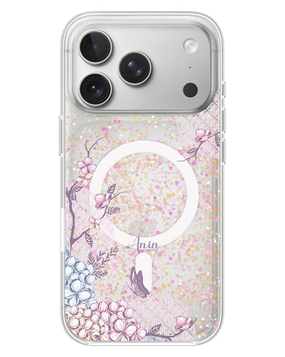 iPhone Glitter Case - Batik Floral