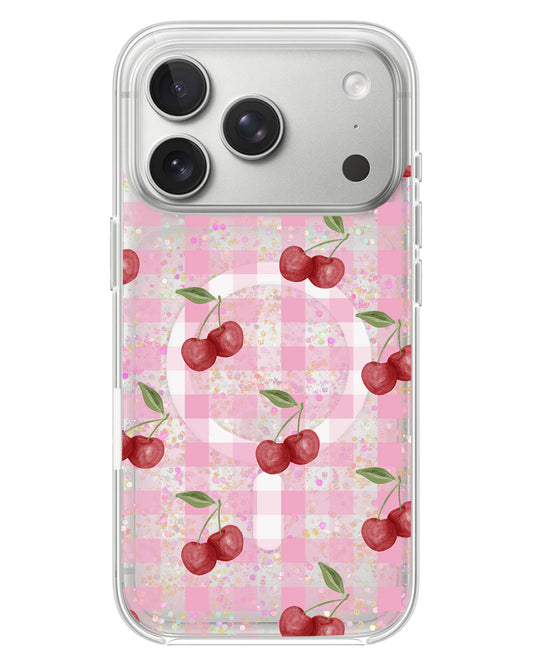 iPhone Glitter Case - Cherry Tartan