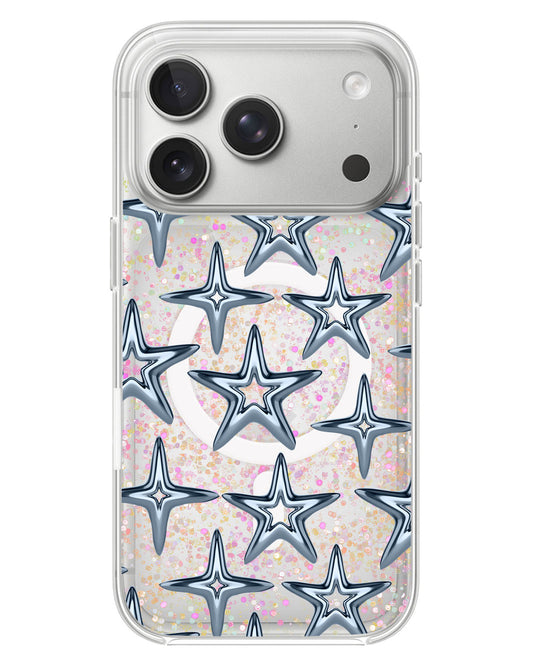 iPhone Glitter Case - Chrome Star