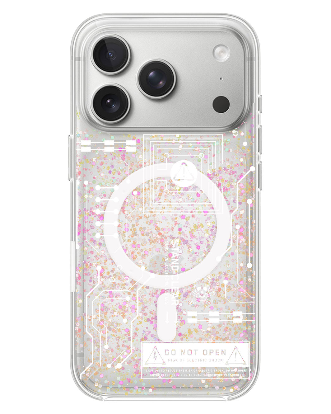 iPhone Glitter Case - Circuit White