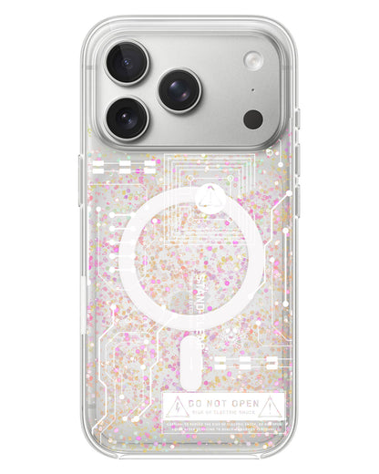 iPhone Glitter Case - Circuit White