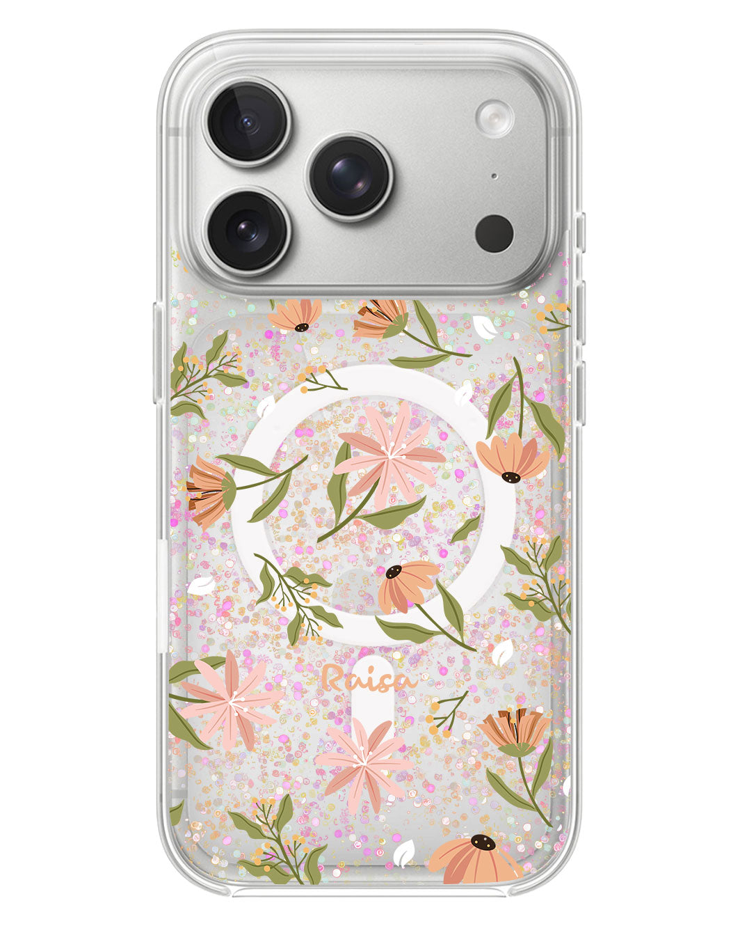 iPhone Glitter Case - Cosmos Flower