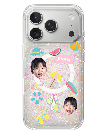 iPhone Glitter Case - Face Grid Summer