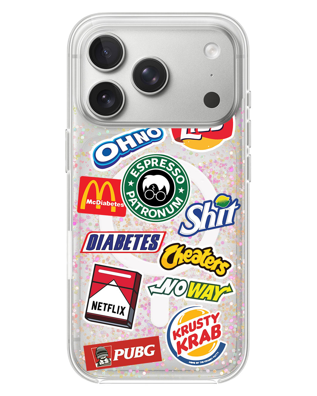 iPhone Glitter Case - Food Parody