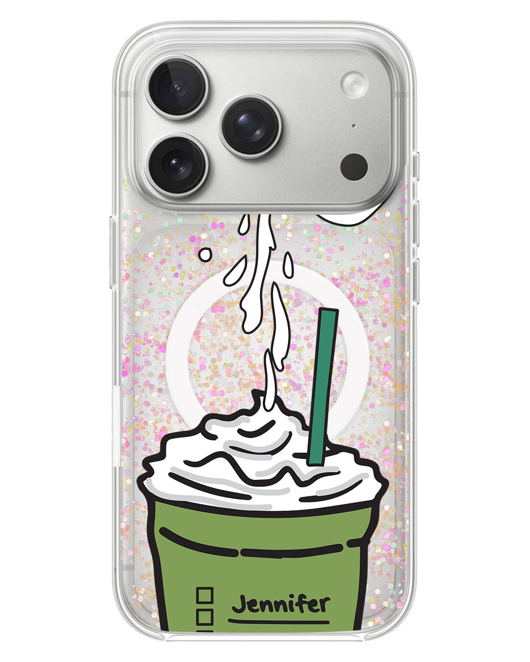 iPhone Glitter Case - Frappe Matcha
