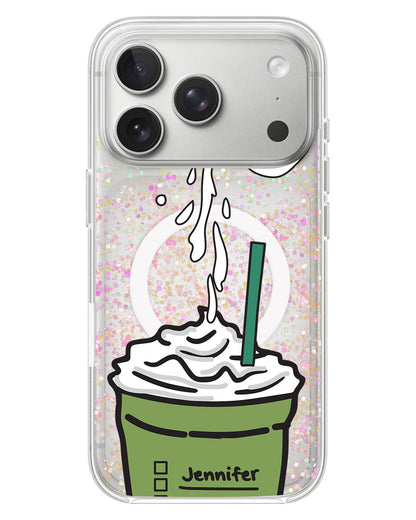 iPhone Glitter Case - Frappe Matcha