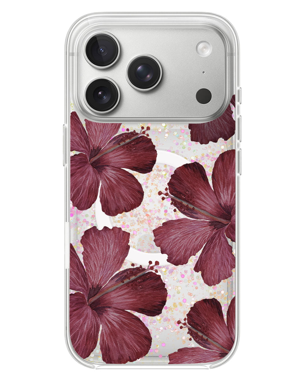 iPhone Glitter Case - Hibiscus