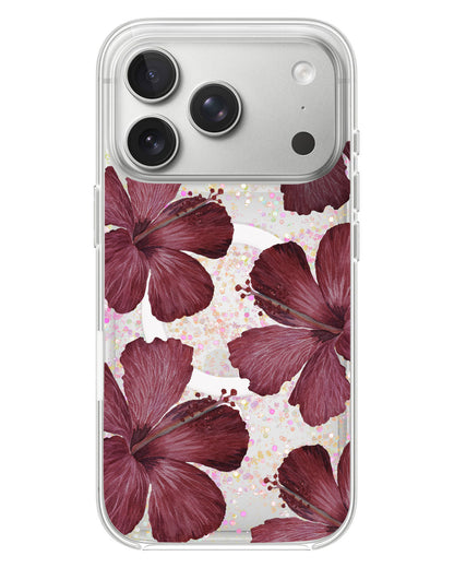iPhone Glitter Case - Hibiscus