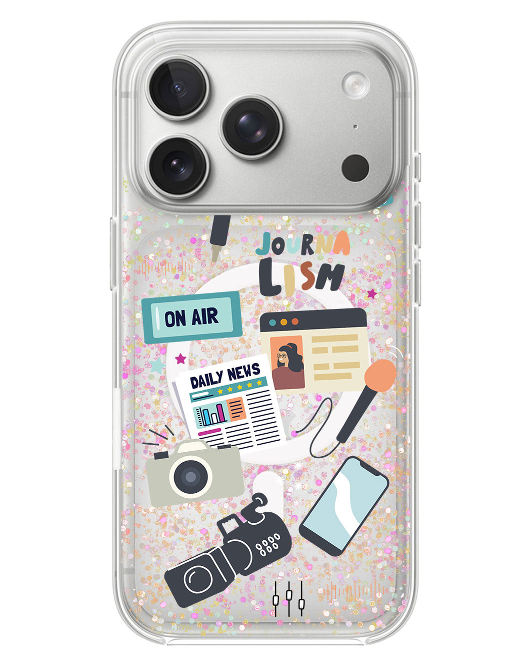 iPhone Glitter Case - Journalism