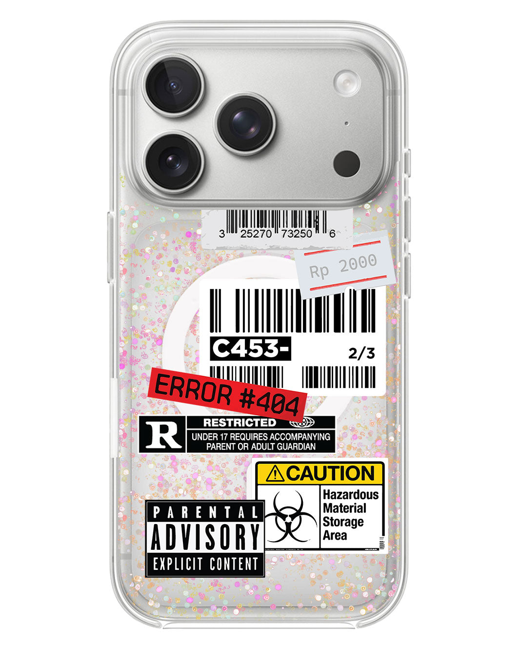 iPhone Glitter Case - Label Sticker Pack