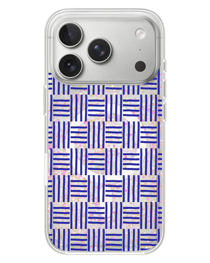 iPhone Glitter Case - Naval Checkered