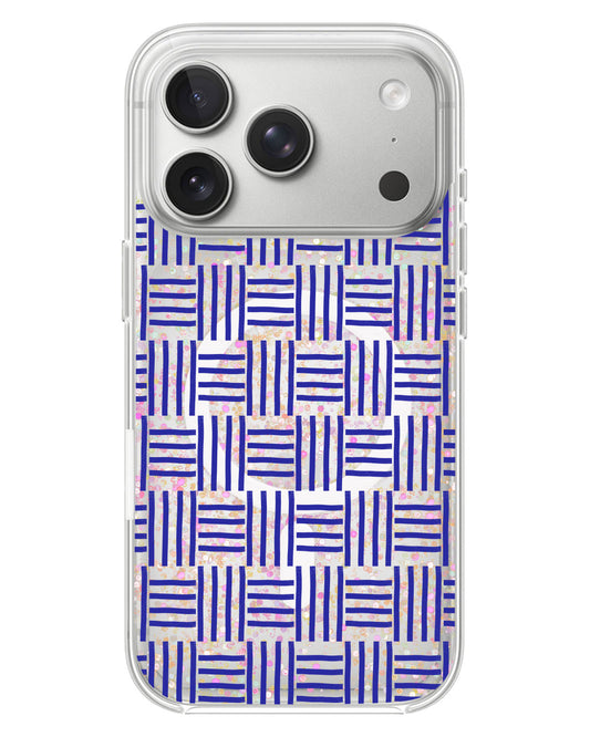 iPhone Glitter Case - Naval Checkered