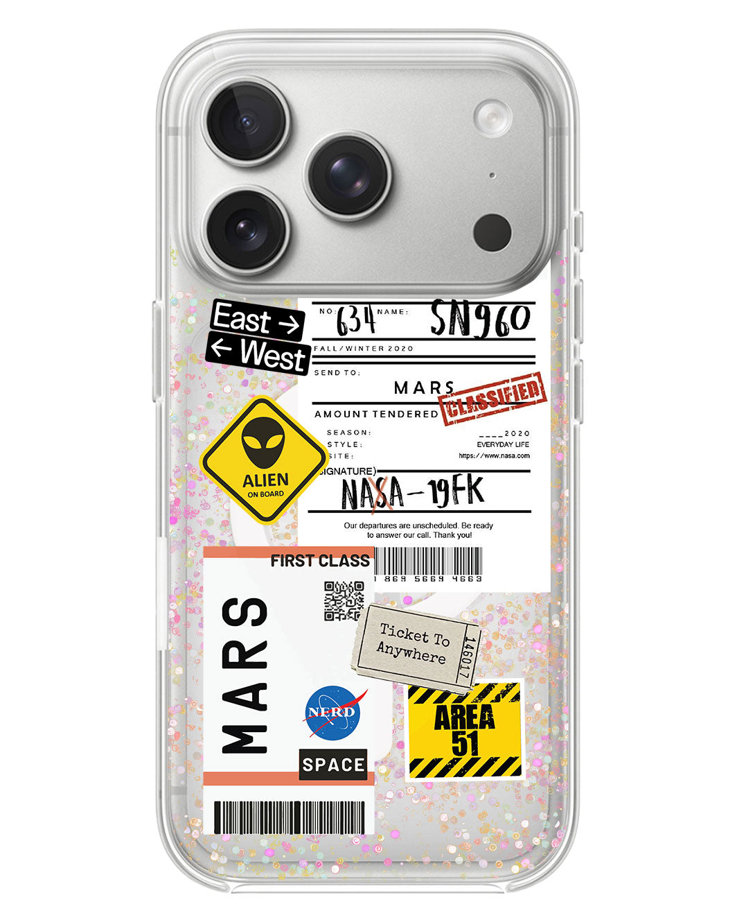 iPhone Glitter Case - Ticket To Mars