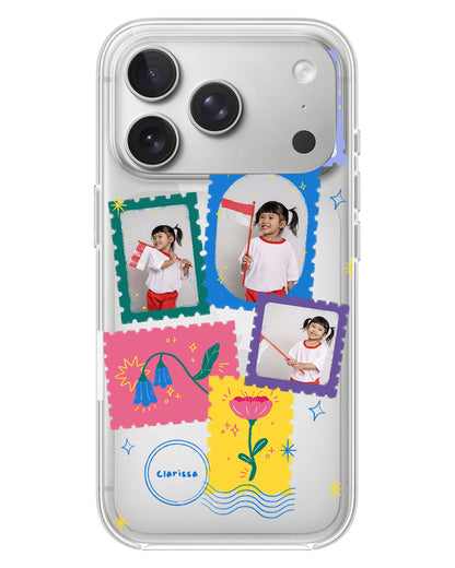 iPhone Rearguard Hybrid - Face Grid Floral Stamps