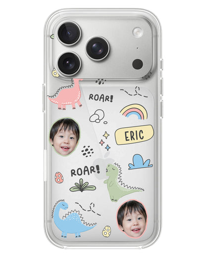 iPhone Rearguard Hybrid - Face Grid Dino