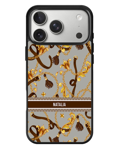 iPhone Standee Grip Case - Barocco Ippodromo Grigio
