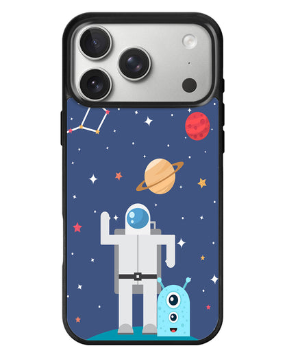iPhone Standee Grip Case - Blue Alien