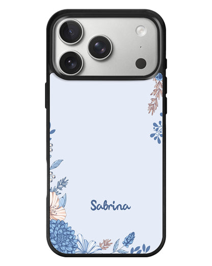 iPhone Standee Grip Case - Blue Florals
