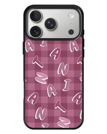 iPhone Standee Grip Case - Checkered Monogram 2.0