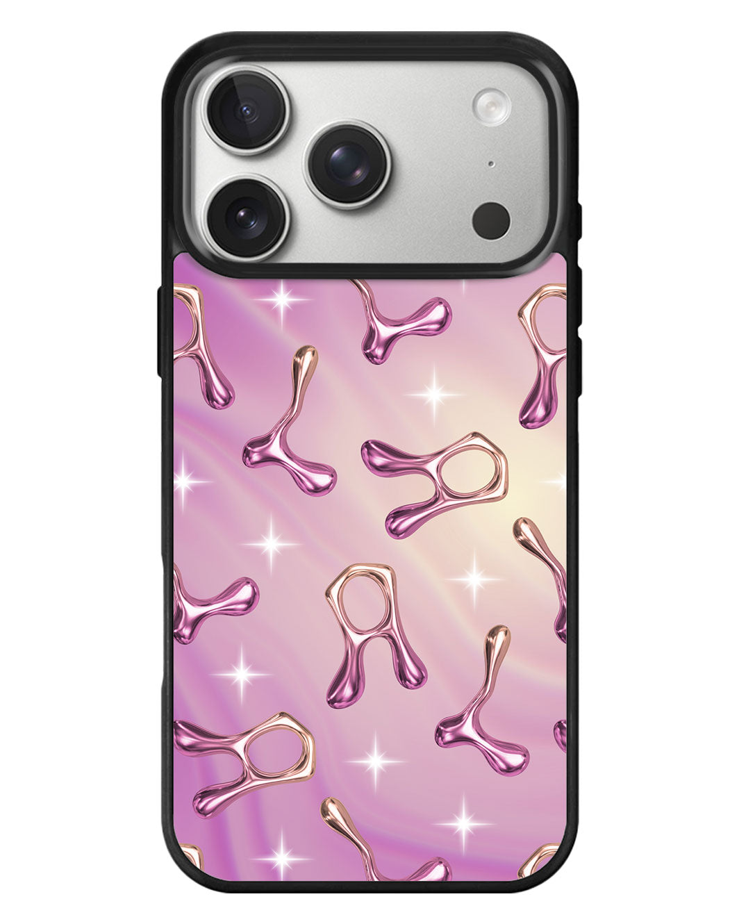 iPhone Standee Grip Case - Chrome Monogram 3.0