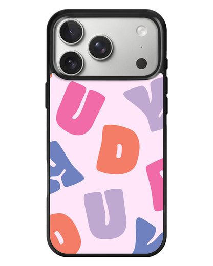 iPhone Standee Grip Case - Chubby Monogram