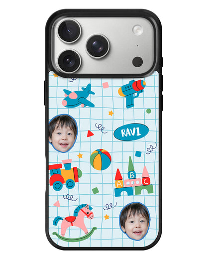 iPhone Standee Grip Case - Face Grid Boy's Toys