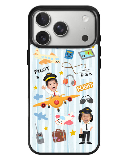 iPhone Standee Grip Case - Face Grid Dream Pilot