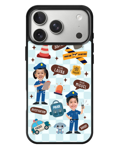 iPhone Standee Grip Case - Face Grid Dream Police