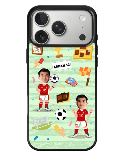 iPhone Standee Grip Case - Face Grid Dream Soccer
